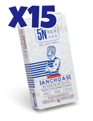 Pack de 15 latas Anchoa Cantábrico Oliva Oro 50ml