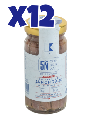 Pack 12 tarros Anchoa Cantábrico Oliva Oro 99 ml