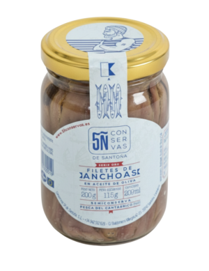 Tarro Anchoas Cantábrico Oliva Oro 209 ml