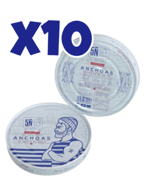 Pack de 10 Panderetas de anchoas Cantábrico Oliva Oro 170 ml