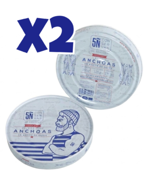 Pack de 2 Panderetas de Anchoas Cantábrico Oliva Oro 170ml