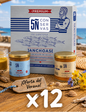 Lote 12 latas Anchoa Premium 100 ml 10/12 filetes (con regalos) – «LA OFERTA SECRETA»