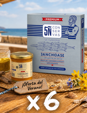 Lote 6 latas Anchoa Premium 100 ml 10/12 filetes (con regalo) - "LA OFERTA SECRETA"