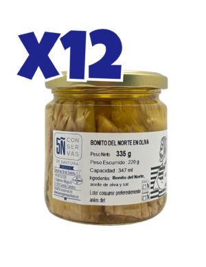 Pack de 12 Tarros de Lomos de Bonito del Norte 347 ml