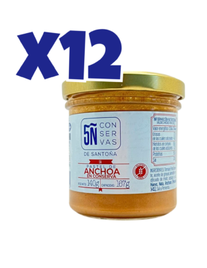 Pack de 12 uds de Tarro de Pastel de Anchoa 167 ml