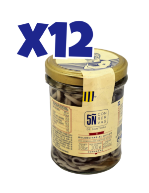 Pack de 12 uds de Tarro de gulencitas al ajillo con guindilla 212 ml